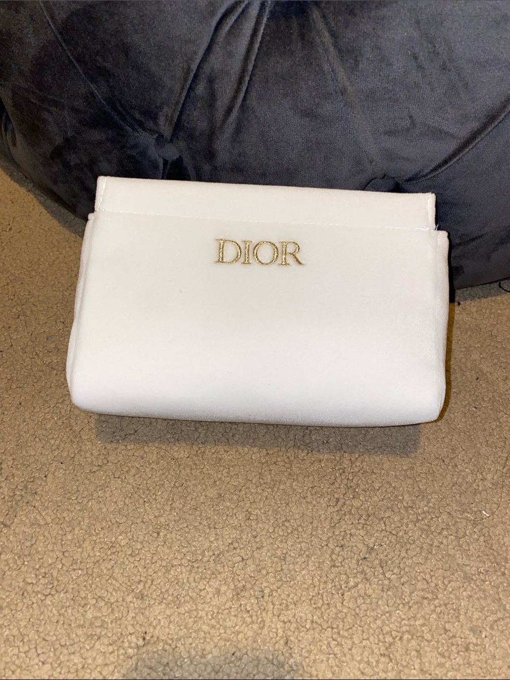Dior White Clutch with Gold DIOR Logo